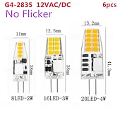 זול נורות תירס לד-6 יחידות נורת לד G4 SMD2835 AC/DC12V ללא הבהוב מחליפה נורת הלוגן מסורתית של נורת סיליקה ג&#039;ל לתאורת תליון