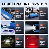 cheap Vehicle Repair Tools-Car Starter Power Bank Car Tire Compressor Portable Charger Car Jump Starter Air pump Booster Auto Emergency Start