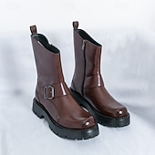 Χαμηλού Κόστους Φόρεμα μπότες-ανδρικές μπότες μόδας από PU δέρμα μεσαίου μεγέθους και αγκράφα | χοντρή σόλα για αστικό στυλ και ανθεκτικότητα