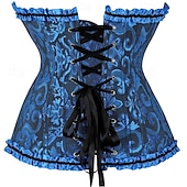 abordables Corsets-Femmes Corset Shapewear Serre-taille Gaine Sculptante Corset sexy Sexy Doux Fleuri Dos nu Vacances Soirée Rue Sans manches Corset Rose Claire Marron Bleu de minuit Printemps Automne Coupe sur mesure