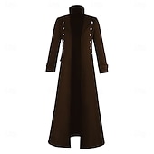 economico Capispalla-Retrò Vintage Punk &amp; Gotico Medievale Cappotto Trench Vampiro Costume Per uomo Halloween Carnevale Feste Casual Quotidiano Fiera Rinascimentale Adulti Cappotto