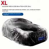 abordables Lonas para coche-Funda universal transparente para coche, con película de PE resistente y resistente al polvo. &amp;Protección UV, resistente a arañazos, transparente, cobertura total para protección contra todo tipo de