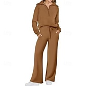 Damskie Komplety dresowe Dres 2-częściowy Stroje do salonu z kieszenią Solidne kolory Zestawy odzież Jesień / Zima Jasna kawa Czarny Siłownia Bieganie Zdatność Długi rękaw Sport Odzież sportowa tanie dresy-Damskie Komplety dresowe Dres 2-częściowy Stroje do salonu z kieszenią Solidne kolory Zestawy odzież Jesień / Zima Jasna kawa Czarny Siłownia Bieganie Zdatność Długi rękaw Sport Odzież sportowa