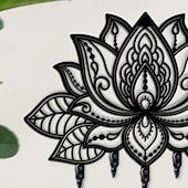 levne Sochy-nástěnný držák na klíče s motivem lotosu, teplá bytová dekorace, kovový háček na klíče od vchodových dveří, kuchyně, kanceláře nebo auta, organizér do domácnosti v retro stylu