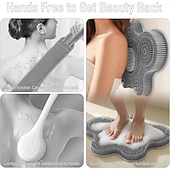 economico Gadget bagno-Tappetino per la pulizia dei piedi da doccia, in silicone, detergente esfoliante per la schiena, tappetino per la pulizia dei piedi con ventose per la parete antiscivolo - dita dei piedi che prudono,