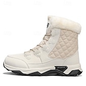 baratos Inverno e botas de neve-Botas de neve masculinas acolchoadas à prova d'água com gola de pele, calçados casuais quentes para caminhada ao ar livre no inverno