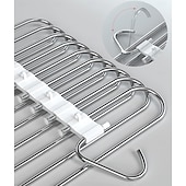 abordables Crochets et fixations-Lot de 2 cintres à pantalons, gain de place, 9 couches, multifonctionnels, en acier inoxydable, pour pantalons, jeans, leggings, blanc antique