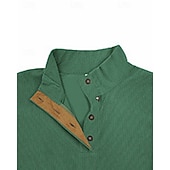 baratos Suéteres básicos-Homens Moletom Preto Verde Claro Verde Tropa Azul Marinha Azul Henley Bloco de cor Patchwork Desportos e Ar livre Diário Feriado Poliéster Roupa de rua Básico Casual Primavera Outono Roupa Moletons
