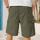 cheap Casual Shorts-Men's Shorts Summer Shorts Casual Shorts Corduroy Shorts Drawstring Pocket Elastic Waist Plain Comfort Breathable Short Outdoor Vacation Sport Casual Navy Blue