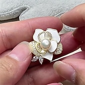 preiswerte Anstecker und Broschen-Broschen Klassisch Blume Mode Niedlich Brosche Schmuck Schwarz Weiß Für Hochzeit Party Geschenk Verlobung Abschlussball Festival