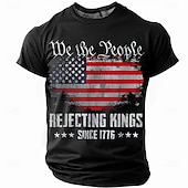 ieftine Tricou patriotic pentru veterani-Bărbați A 250-a aniversare a Statelor Unite Tricou Manșon scurt Tricou Tipărire 3D Stil Nautic Cămașă Zilnic Militar Stradă Zilnic Negru Roșu-aprins Albastru piscină Vară Primăvară Îmbrăcăminte S M L