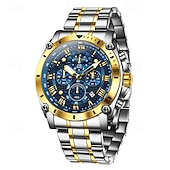cheap Quartz Watches-The New Olevs Men&#039;S Steel Band Business Watch Moon Phase Luminous Calendar Chronograph 24-Hour Indication Quartz Watch Is A Fashionable Casual And Versatile Waterproof Sports Wristwatch