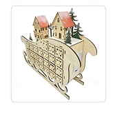 Χαμηλού Κόστους Ημερολόγιο του Α advent &amp; Δώρα Κάλτσας-Ξύλινο Χριστουγεννιάτικο Ημερολόγιο Advent Σκηνή Γέννησης Σπίτι Με Κουτιά 24 Συρταριών και Ζεστά LED Χριστουγεννιάτικη Διακόσμηση