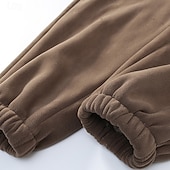 preiswerte Jogginghosen-Herren Jogginghose Fleecehose Hose Winterhose Kordelzug Tasche Elastischer Bund Einfach Komfort Warm Sport im Freien Täglich Mode Lässig Schwarz Khaki Mikroelastisch
