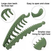 billige Gaver-6-pakning store bananhårspenner sklisikker hestehaleholder for kvinner og jenter i koreansk stil, tykk halvmåneformet hårspenne for hverdagsbruk