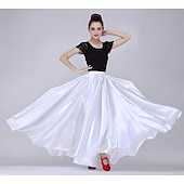 abordables Jupes Latines-Danse latine Jupes Elastique Femme Utilisation Taille moyenne Satin Mat