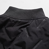 cheap Men's Downs &amp; Parkas-Men's Winter Jacket Quilted Jacket Fleece Jacket Parka Pocket Polyster Fleece lined Vacation Daily Wear Date Regular Fashion Casual Comfortable Thermal Warm Fall Winter Solid / Plain Color Black