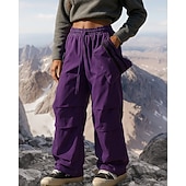 economico Fondi-Per donna Pantaloni Cargo Pantaloni da escursionismo pantaloni da trekking Esterno Vestibilità regolare Impermeabile Antivento Pantaloni Tasca Elastico in vita Nero Rosso Campeggio / Escursionismo