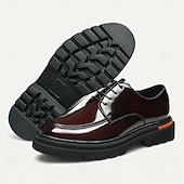 Недорогие Classic Dress Shoes-Men's Brown Genuine Leather Lace-Up Oxford Shoes – Classic Formal Dress Shoes for Business, Office and Evening Events