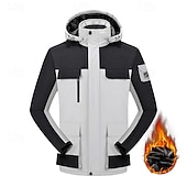 baratos Fleece &amp; Casacos 3 em 1-Homens Jaqueta Softshell Jaqueta de Trilha Casaco de lã Inverno Ao ar livre Térmico / Quente Prova-de-Água Blusas Cinzento Escuro Preto Branco Verde Tropa Laranja