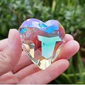 economico Sculture-5 pezzi di acchiappasole a forma di cuore, prisma, ciondoli di cristallo, decorazioni per lampadari, ornamenti per finestre, acchiappasole, accessori per la casa, da appendere, set regalo con riflessione della luce.