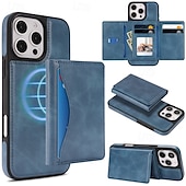 お買い得  iPhone用ケース-電話 ケース 用途 iPhone 17 16 15 14 Pro Max Plus 16e 13 Pro Max バックカバー 磁石バックル キックスタンド カード挿入口 レトロ風 TPU PUレザー