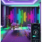 levne Chytré dekorativní osvětlení-chytré LED záclonové světýlka, LED záclonové světýlka měnící barvu, dynamické DIY záclony s vílími řetězci do ložnice, pozadí, párty, interiéru, exteriéru (aplikace, dálkové ovládání)