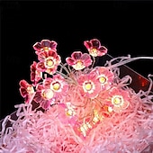 halpa Loma-merkkijono valot-LED kuparilankavalot Pinkki flamingo joulun keijukaisnaruvalo 2m 20LED paristokäyttöinen kirsikkapuun kukkavalot jouluhäät uudet vuosi juhlat syntymäpäivä kotipuutarhakoristukset