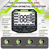 baratos Atividade ao Ar Livre-detector de metais profissional com bobina de 10&quot; - posicionamento preciso e de alta definição para moedas &amp;metais, display lcd, painel de controle ajustável (bateria não incluída)