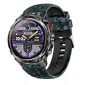 abordables Relojes inteligentes-Reloj inteligente HT37 de 1,46 pulgadas, reloj inteligente militar con Bluetooth, llamadas, GPS integrado, brújula, altímetro barométrico, resistente al agua hasta 3 ATM, reloj inteligente deportivo.