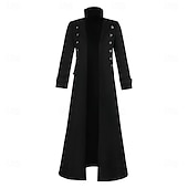 economico Capispalla-Retrò Vintage Punk &amp; Gotico Medievale Cappotto Trench Vampiro Costume Per uomo Halloween Carnevale Feste Casual Quotidiano Fiera Rinascimentale Adulti Cappotto