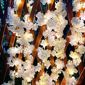 economico Striscie luci a batteria-luci di corda di rattan con fiori di ciliegio – luci fatate alimentate a batteria per matrimoni, feste e decorazioni per la stanza
