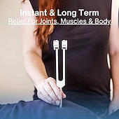 cheap Home Supplies-128 Hz The Healing Instrument, Aluminum Alloy Sensory Tuning Fork Set with Silicone Hammer, Cleaning Cloth &amp; Storage Bag, Sound Therapy Yoga and Meditation Accessories