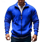 economico Felpa Tattica-Per uomo Felpa con cappuccio Felpa con cappuccio a zip intera Felpa con cappuccio in pile Felpa con cappuccio tattica Nero Bianco Verde militare Rosso Borgogna Colletto Mao Semplice Cerniera Sport