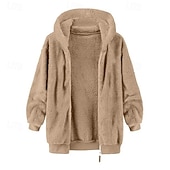 economico Felpa con cappuccio in pile-Per uomo Felpa con cappuccio Felpa con cappuccio a zip intera Giacca in Pile Nero Rosa Verde militare Blu marino Blu Reale Con Cappuccio Semplice Tasca Sport &amp; Outdoor Quotidiano Ferie Poliestere