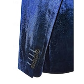 preiswerte Freizeitanzüge-Herren Blazerjacke Notch-Kragen Lässig Einfarbig Blazer Schwarz Dunkelblau Figurbetonter Schnitt Einreihig Zwei-Knöpfe