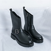 Χαμηλού Κόστους Φόρεμα μπότες-ανδρικές μπότες μόδας από PU δέρμα μεσαίου μεγέθους και αγκράφα | χοντρή σόλα για αστικό στυλ και ανθεκτικότητα