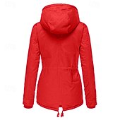 ieftine Parka de iarnă-Pentru femei Palton de iarnă Sacou Comfortabil Respirabil Fermoar Buzunar Casual Simplu Vacanță Stradă Casual Purtare Zilnică Fermoar Scurt Regulat Capișon Fit regulat Manșon Lung Îmbrăcăminte