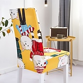 tanie Pokrowiec na krzesło do jadalni-Elastyczny pokrowiec na krzesło do jadalni, przyjazny dla zwierząt, zdejmowany i nadający się do prania pokrowiec na krzesło, trwały ochraniacz na krzesło do hotelu, jadalni, sali bankietowej, wesela