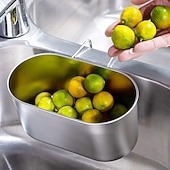 halpa Isot ja pienet matkalaukut-ruostumattomasta teräksestä valmistettu viemärisuodatin, keittiön viemärisuodatin rei'itetyllä verkolla, kestävä soikea monitoiminen astianpesukone ruokajätteen suodattamiseen ja hedelmien tai