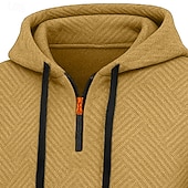voordelige Tactische Hoodie-Voor heren Trui met capuchon Hoodie met kwartrits Tactische capuchon Wit Capuchon Effen Vetoketju Met Textuur Casual Dagelijks Sport &amp; Outdoor Streetwear Stoer Sportkleding Herfst Lente &amp; Herfst