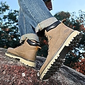 Недорогие Рабочие ботинки-Классические мужские рабочие ботинки для улицы – прочные ботинки на шнуровке с нескользящей подошвой и амортизирующей стелькой для строительства, сельского хозяйства и повседневной носки