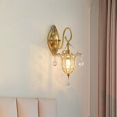 Χαμηλού Κόστους Εσωτερικά Επιτοίχια Φωτιστικά-κρυστάλλινα φωτιστικά τοίχου εσωτερικού χώρου από ορείχαλκο LED σε σκανδιναβικό στιλ σαλόνι καταστήματα καφετέριες ατσάλινο φωτιστικό τοίχου 110-240v