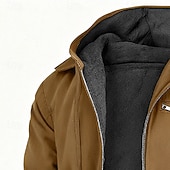 economico Felpa con cappuccio in pile-Per uomo Felpa con cappuccio Felpa con cappuccio a zip intera Felpa con cappuccio in pile Felpa con cappuccio foderata in pile Blu Marrone Verde Grigio Con Cappuccio Semplice Cerniera Sport &amp; Outdoor