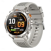 abordables Relojes inteligentes-Reloj inteligente HT37 de 1,46 pulgadas, reloj inteligente militar con Bluetooth, llamadas, GPS integrado, brújula, altímetro barométrico, resistente al agua hasta 3 ATM, reloj inteligente deportivo.