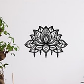 levne Sochy-nástěnný držák na klíče s motivem lotosu, teplá bytová dekorace, kovový háček na klíče od vchodových dveří, kuchyně, kanceláře nebo auta, organizér do domácnosti v retro stylu