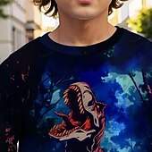 billiga Pojkens 3D-djur-Pojkar 3D Dinosaurie T-shirt Långärmad Vår Höst Mode Grundläggande Barn 4-12 år Rund hals Utomhus Ledigt Dagligen Normal