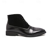 preiswerte Kleiderstiefel-Schwarze High-Top-Stiefel aus Kunstleder für Herren mit stilvollem Design und elastischen Seiten, perfekt für formelle Anlässe, die Arbeit und elegante Freizeitkleidung