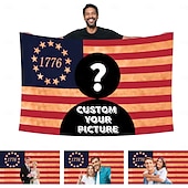  zakázková 250. výročí americké vlajky s fotografií personalizovaný gobelínový plakát, návrh vašeho obrázku pro dekoraci klubů, koncertů, barů, kolejí, obývacích pokojů, ložnic.