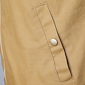 abordables Vestes Cargo-Homme Veste utilitaire Veste Cargo Veste Décontractée Vacances Quotidien Respirant Avec Poches Printemps Automne Drapeau national Mode Classique Col montant Régulier Noir Kaki Vert Véronèse Veste